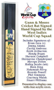 GM Cricket Bat Hand Signed by West Indies 1999 World Cup Squad AFTAL COA